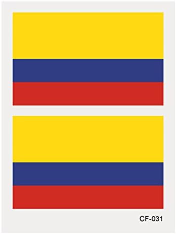 5 Pcs 2018 World Cup National Banner Flags Tattoo Temporary Football Sports Soccer Fans Watching Game Body Sticker Colombia