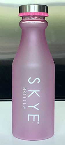 SKYE Bottle - NEW IMPROVED DESIGN WITH A FREE CAP! 18oz Pink Frosted - THE COOLEST WATER BOTTLE IN THE WORLD