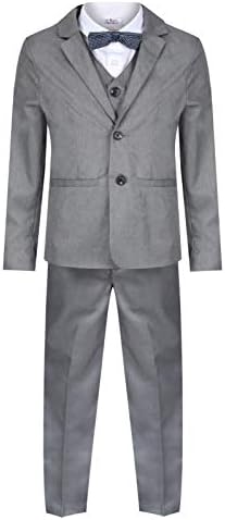 Boys Suits Grey 5 Piece Boys Wedding Suit Page Boy Party Ceremony Prom 9 Months to 14 Years