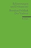 Der Vorleser von Bernhard Schlink: Lektüreschlüssel mit Inhaltsangabe ...