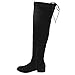 BETANI FD00 Women's Block Heel Drawstring Stretchy Over The Knee Boots