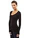PattyBoutik Women Raglan V Neck Ruched Sides Top (Black Small)