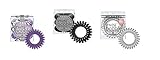 Invisibobble Original and Power Traceless Spiral Hair Ties, Elastic Band with Strong Grip, Non-soaking, High Wearing Comfort Updo Tool - Clear, Purple, Black (Pack of 9)