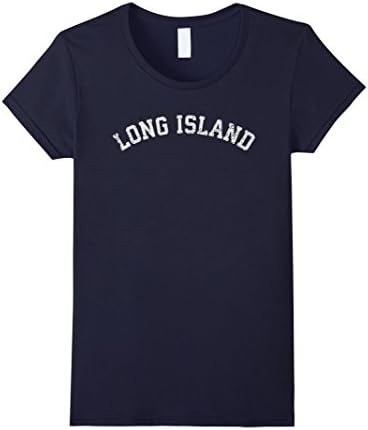 Womens Vintage Long Island T Shirt / Old Retro Long Island New York Large Navy