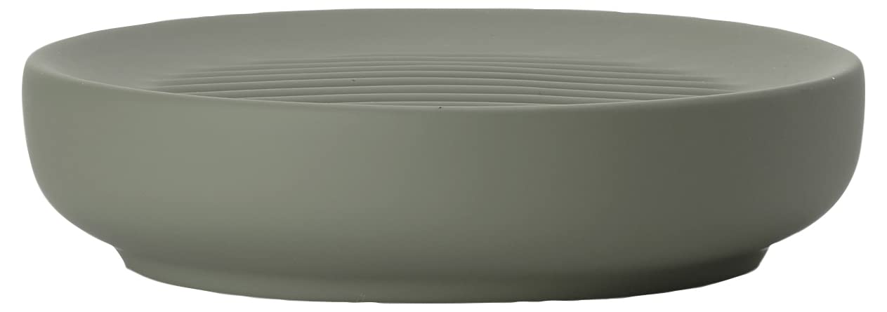 ZONE DENMARK Ume Soap Dish, Diameter 12 x 3 cm, Olive Green