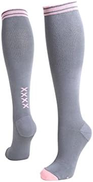 Lily Trotters Women's Designer Athletic Compression Socks - Four Kisses Grey (S/M)