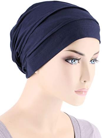 Turban PlusLux Ultra Soft Bamboo Pleated Beanie Cap, Chemo Hats for Cancer