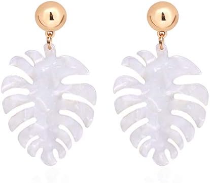 Acrylic Earrings For Women Girls Statement Palm Leaf Earrings Resin monstera Drop Dangle Earrings Fashion Jewelry