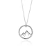 Mountain Necklace - Dainty Circle Silver Mountain Necklace for Women, Jewelry Gift for Outdoor Lovers, Hikers, Skiers, Climbers, and Nature Lovers