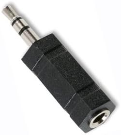 DTL 3.5mm Mono Socket To 3.5mm Stereo Plug Apapter (Brass with Nickel plating & Black casing - 1/8 inch