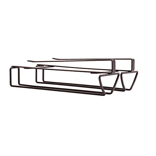 ORZ Double Wine Glass Rack Under Large Stemware Hanger, Iron