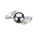 Black 6-7mm AAA Quality Freshwater 925 Sterling Silver Cultured Pearl Ring - Size-8