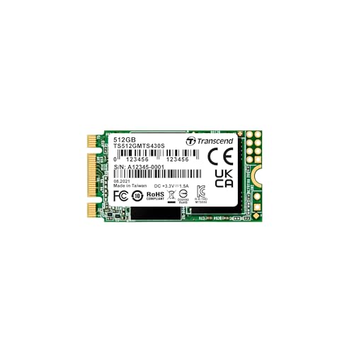 Transcend 512GB MTS430S M.2 SATA III 2242 SSD, DRAM-Cache, B+M-Schlüssel