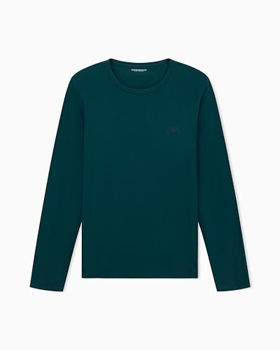 Emporio Armani Bold Monogram T-Shirt Camiseta, Verde, L para Hombre