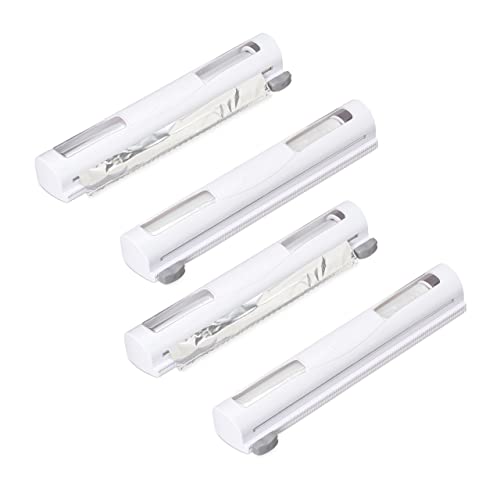 Relaxdays Folienschneider 4er Set, Frischhalte- & Alufolie, Folienabroller magnetisch, Foliencutter, HBT 5x37x8 cm, weiß