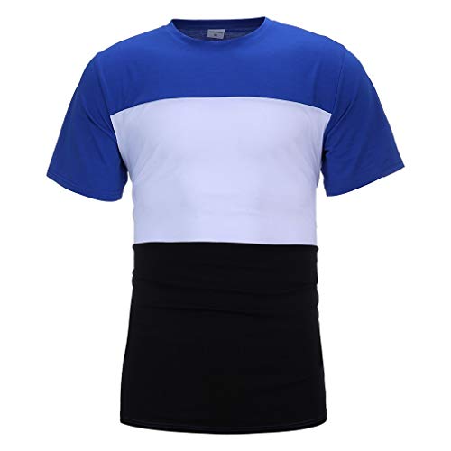 2019 Men 2 Piece Outfit Sport Set Casual Short Sleeve Summer Leisure Casual Short Thin Sets Sweatpants Baggy Blue