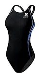 TYR Girls Alliance Durafast Splice Maxback Swim Suit (Black/Blue, 28)