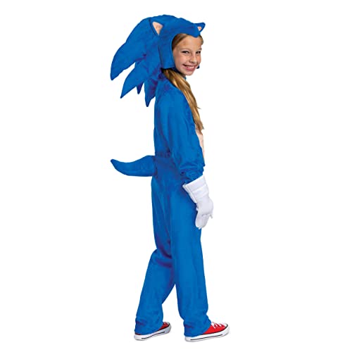 Official Sonic The Hedgehog Movie Costume For Kids — Size Large (10-12), Includes Jumpsuit & Headpiece