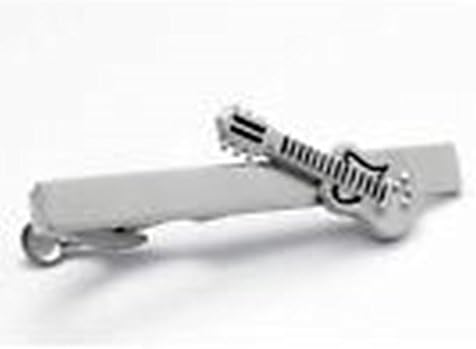 Banana Republican Guitar Music Musician Tie Clip Silver Blk Wedding Bar Clasp #BR5685