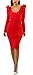 PrettySoul Women's Sexy Ruffle Long Short Sleeve Round Neck Bodycon Pencil Party Club Midi Dress