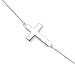 Silver Sideways Cross Pendant Necklace .925 Sterling Silver Women's 16