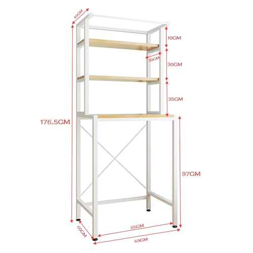 Beauenty Bathroom Space Saver,The Drum Washing Machine Storage Rack,Laundry Room Organization,Bathroom Corner Stand Storage Organizer Accessories,Bathroom Toilet Tower Shelf Space Saver(3levels,White)