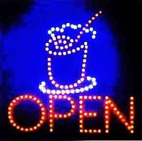 GHP 19"L x 19"W x 1"H Bright Neon LED Light "Smoothie Open" Business Sign L80
