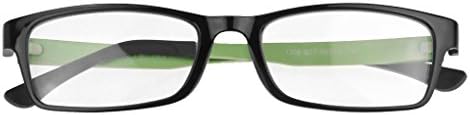 Unisex Plain Glasses Women Men Rectangular Reading Glasses Classic Lightweight Full Frame Eyeglasses Clear Lens Anti Slip/Radiation Nerd Eyekepper Computer Eyewear Black Horn Rimmed Spectacles+ Case
