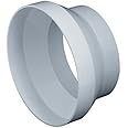 6" to 5" Inch Duct Reducer Round Reducer Duct Fitting Pipe Increaser Reducer PVC DWV (Drain, Waste and Vent) Reducing Coupling Plastic, White
