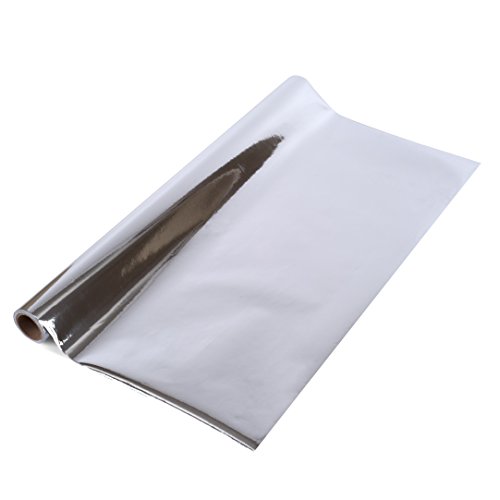 Silver Gift Wrapping Paper 26 in. x 25 FEET Roll - PREMIUM Thick Shiny Metallic Deco Wrap Foil for Presents, Origami, Weddings, Embossing by Angel Crafts