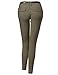 Awesome21 Women's Basic Office Slim Tummy Control Stretch Full Length Belt Pants