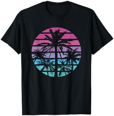 Amazon.com: Pacific Ocean Palm Trees With Retro Vintage Sunset