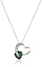 Amazon Essentials 10k Yellow Gold Created Emerald and Diamond Heart Pendant Necklace (1/10 cttw, I-J Color, I2-3 Clarity), 18