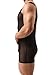 Winday Men's One Piece Stretch Mesh Lingerie Bodywear Suit Underwear Tights Leotard 1-pack Black1 XL/US L