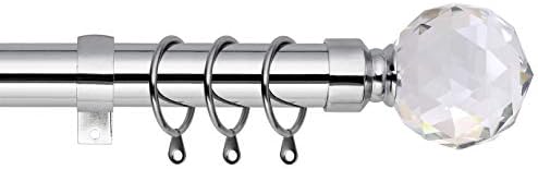 Viceroy Bedding Crystal Ball Extendable Curtain Pole Includes