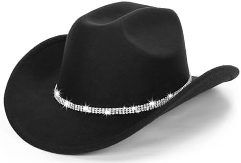 Western-Cowboy-Hat Cowgirl-Hat for Men Women - Classic Felt 