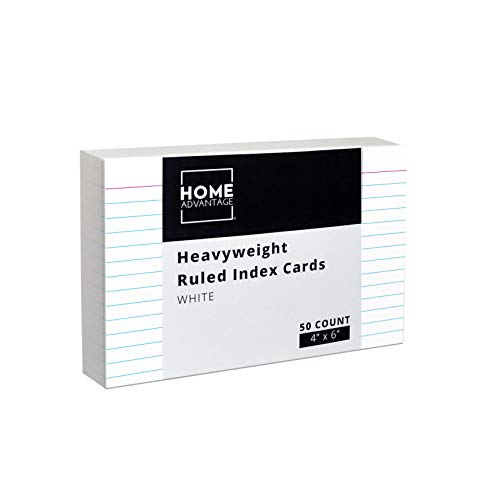 Home Advantage Ruled White Index Cards, File Note Cards (4-x-6-inch)
