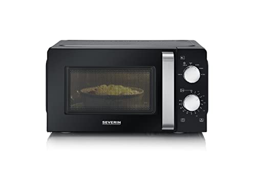 Four à micro-ondes 17 L, Four micro-onde 700 W pour décongeler, chauffer et réchauffer, Micro-onde avec 6 niveaux de puissance, Minuteur 30 min, Plateau tournant (Ø 24,5 cm), Noir, MW 7886