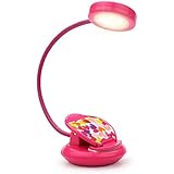 Cute Rechargeable 4 LED Eye-Care Book Light, Clip on Reading Lights for Reading in Bed at Night, 3 Levels, 1.8oz Super Light Weight, Up to 40 Hours Reading.Perfect Gift for Bookworms and Kid