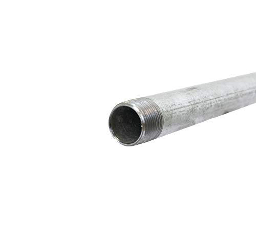 CMI Inc 3/4" X 6" 10 Pack Industrial Galvanized Steel Pipe Nipple, Pipe Connector For Vintage DIY Furniture Home Pipe Decor,3/4 Inch Galvanized Threaded Pipes and Pipe Fittings (3/4" X 6") - Thumbnail 4