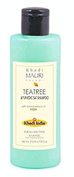 Khadi Mauri Herbal Tea Tree Shampoo - Enriched with Neem - SLES & Paraben Free, Yellow, 210 g