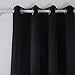 Deconovo Solid Grommet Top Curtains Blackout Curtains Thermal Insulated Light Blocking Curtains for Bedroom Black 52W x 63L Inch 1 Pair