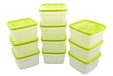 Arrow Reusable Plastic Storage Container Set, 10 Pack, 1 Pint/16 Ounce Each - Food, Meal Prep, Leftovers - Freeze, Store, Reheat - Clear Container Set With Lids - BPA-Free, Dishwasher/Microwave Safe