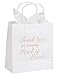 Juvale 11 Bridesmaid and 1 Maid of Honor Thank You Paper Gift Bag Rose Gold Foil Text Includes 20 Sheets of Tissue Paper Perfect for Bridal Party Favours White 23 x 20 x 10 cm