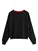 Romwe Women's Color Block Cut and Sew Round Neck Drop Shoulder Long Sleeve Sweatshirt