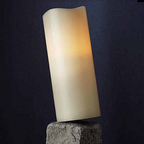 Large Flameless Pillar Candles White Wax 4 x 10 Inch Candle Set, 2