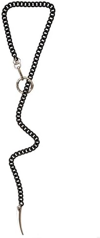 Black Long Y Necklace - Matte Rubber Chain - Wrap Choker with O Ring &amp; Dragon Horn Spike Pendant - Contemporary - One of a Kind Lariat - Versatile Everyday Elegant Casual - by FINERBLACK