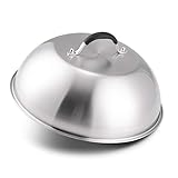 12 Inch Heavy-duty Cheese Melting Dome - 18/8 Stainless Steel Griddle Grill Accessories - Durable Round Basting, Steaming Cover - Heat Resistant Handle for Flat Top Griddle Grill Indoor/Outdoor