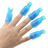 HIGHROCK 10Pcs Acrylic Nail Art Polish Remover Wrap Cleaner Clip Caps BLUE