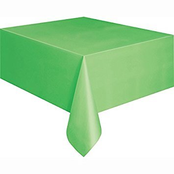 12-Pack Disposable Plastic Tablecloths - 54 x 108 Inch size Table Cloth â€“ Ideal Rectangular Table Covers for Any Tables upto 8 Feet Long â€“ Easy Clean-up of Post-Event Mess (Lime Green)